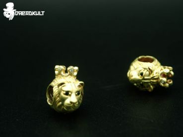Brass Cubic Zirconia Lion King dread perls, dread beads, dread jewelry, gypsy, goa jewelry, dreadkult, dread pearls, hippie, hippie jewelry, goa, psy jewelry, Dread jewelry